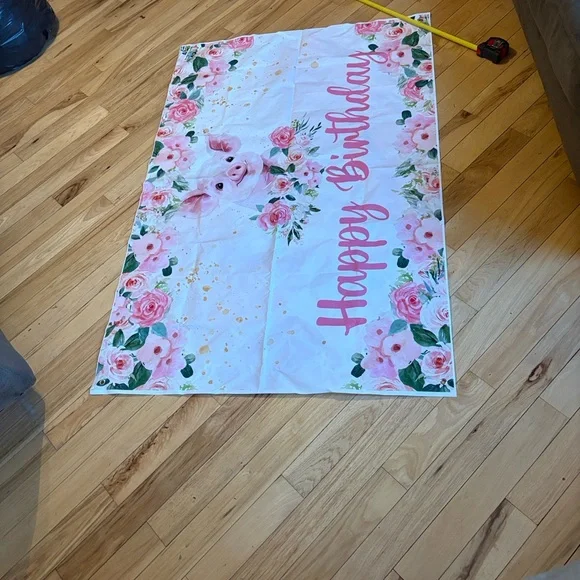 Floral Piggy Happy Birthday Banner - Picture 4 of 4